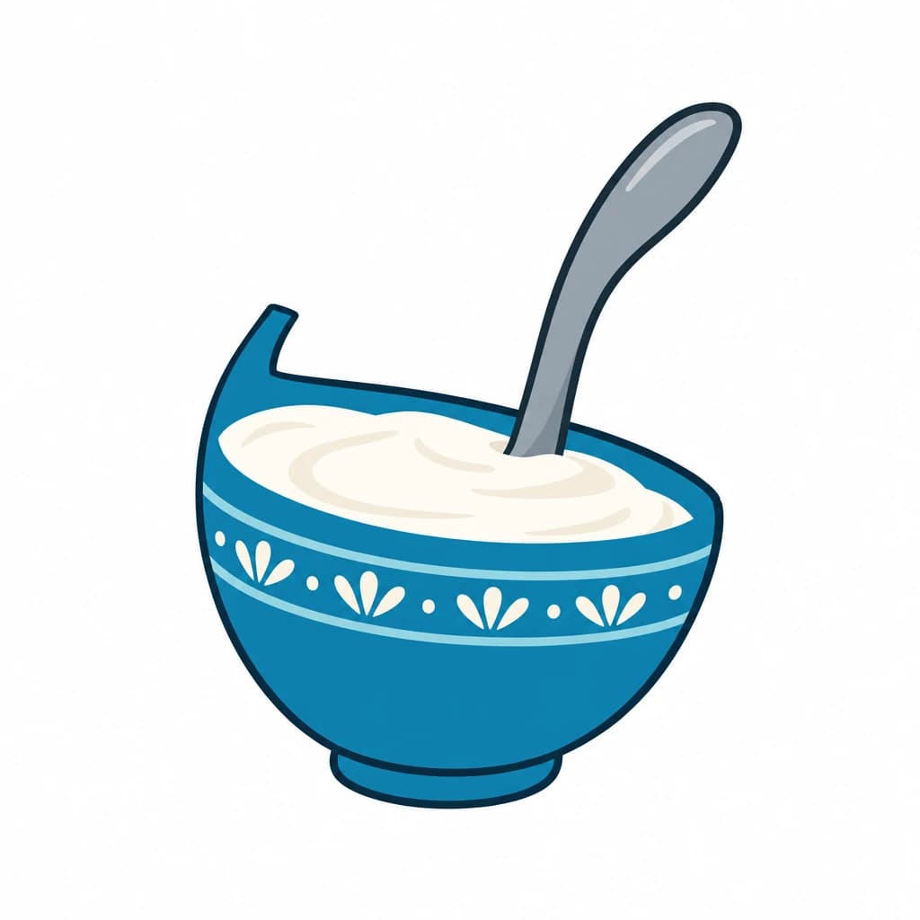 Urdu Alphabet letter ی drawn as a yogurt