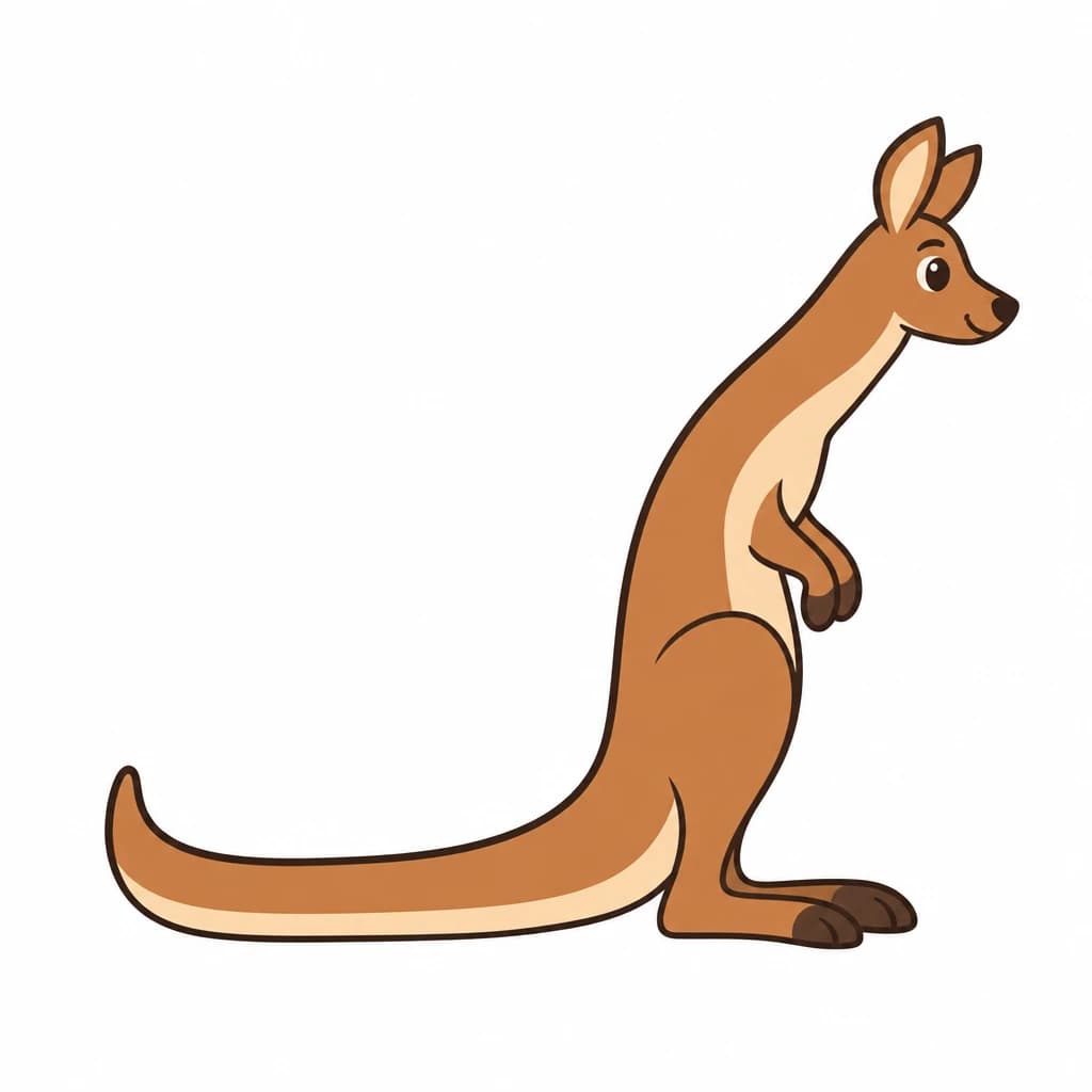 Urdu Alphabet letter ک drawn as a kangaroo
