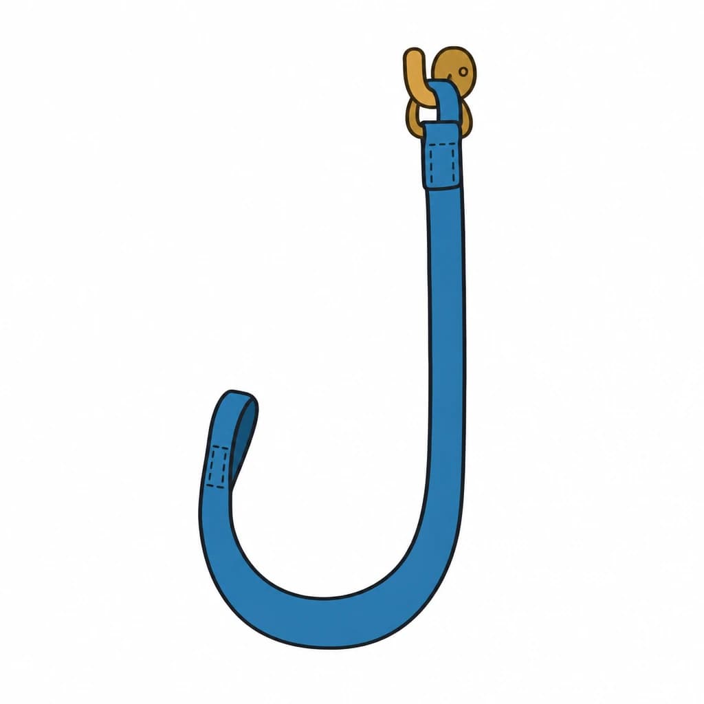 Urdu Alphabet letter ل drawn as a leash