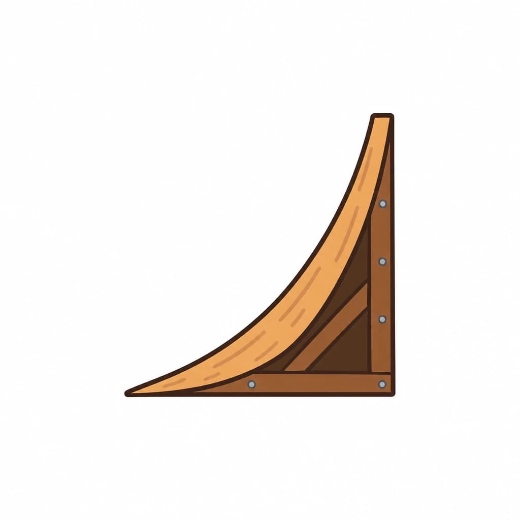 Urdu Alphabet letter ر drawn as a ramp