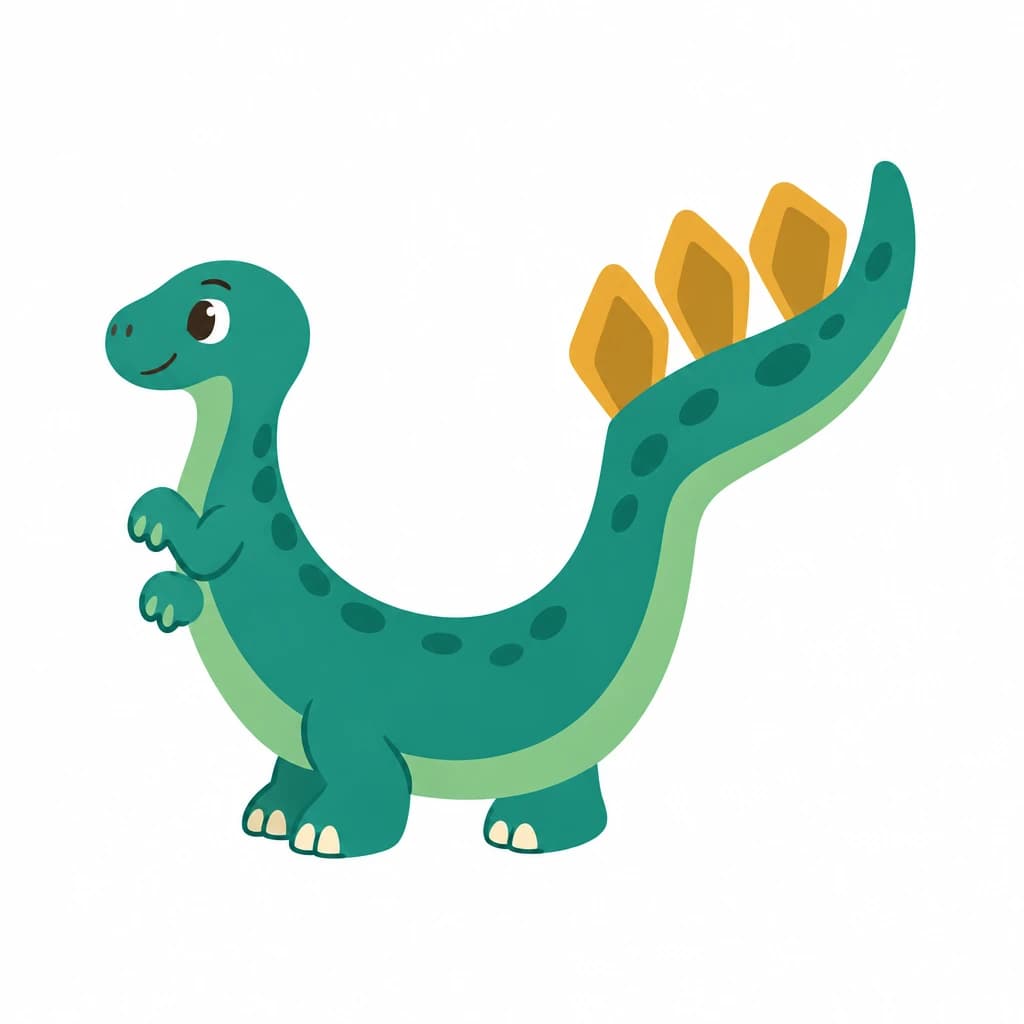 Urdu Alphabet letter س drawn as stegosaurus