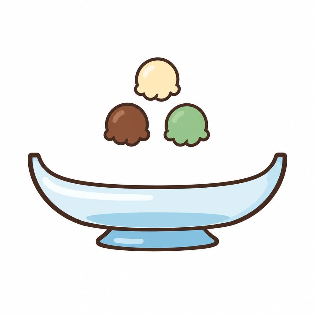 Urdu Alphabet letter ث drawn as a sundae