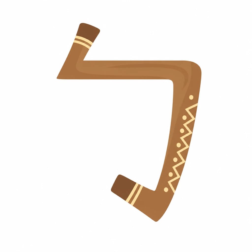 Zhuyin letter ㄅ drawn as a boomerang