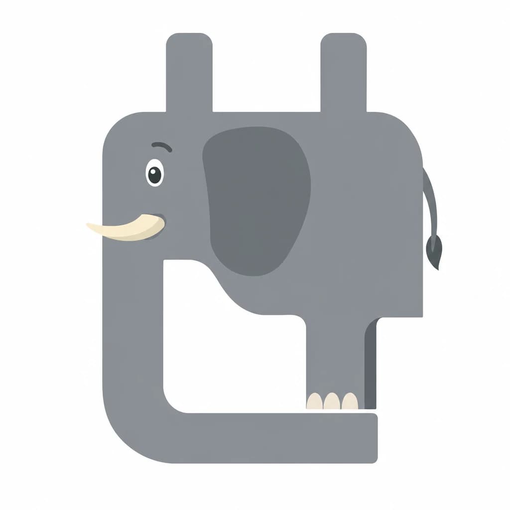 Zhuyin letter ㄝ drawn as an elephant
