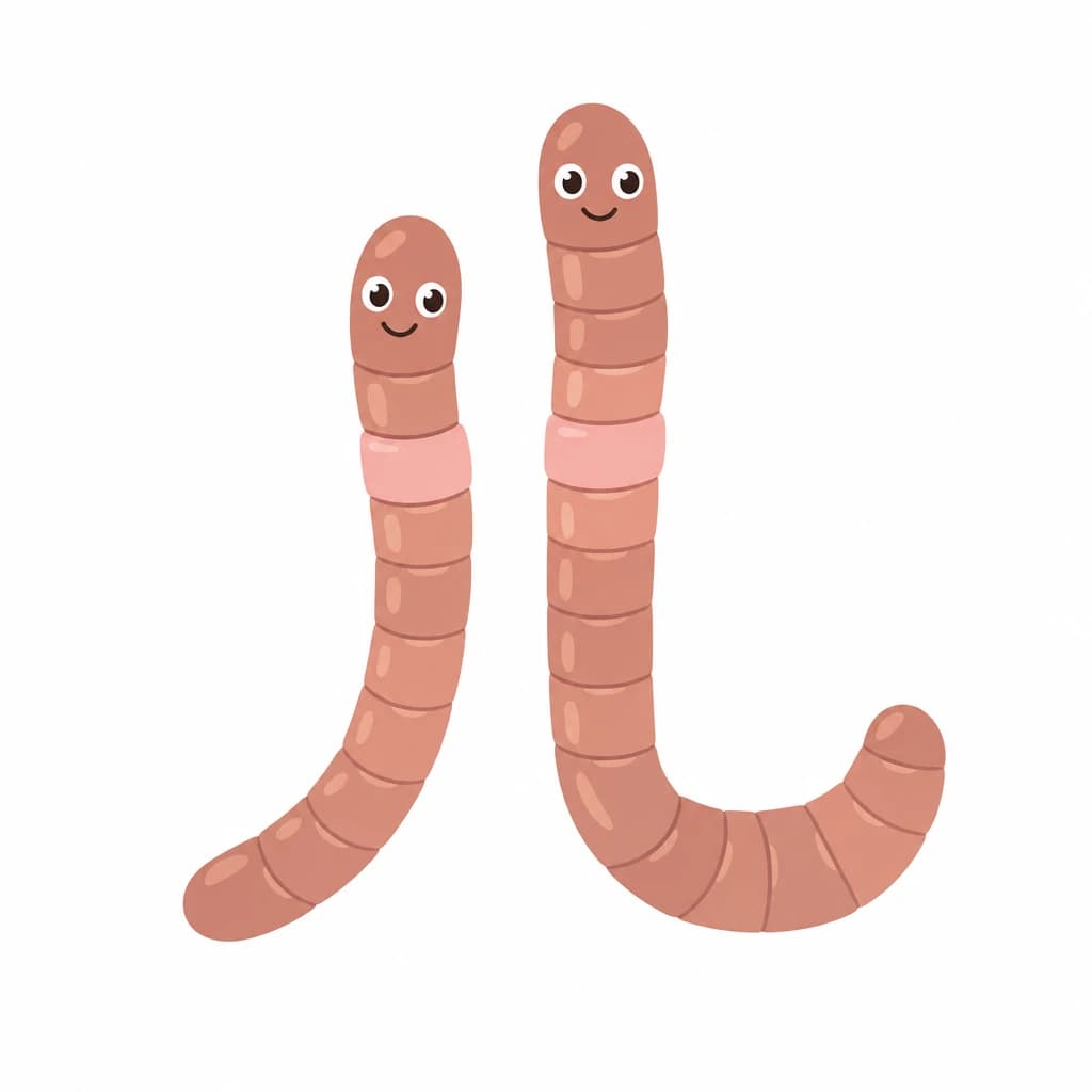 Zhuyin letter ㄦ drawn as earthworms
