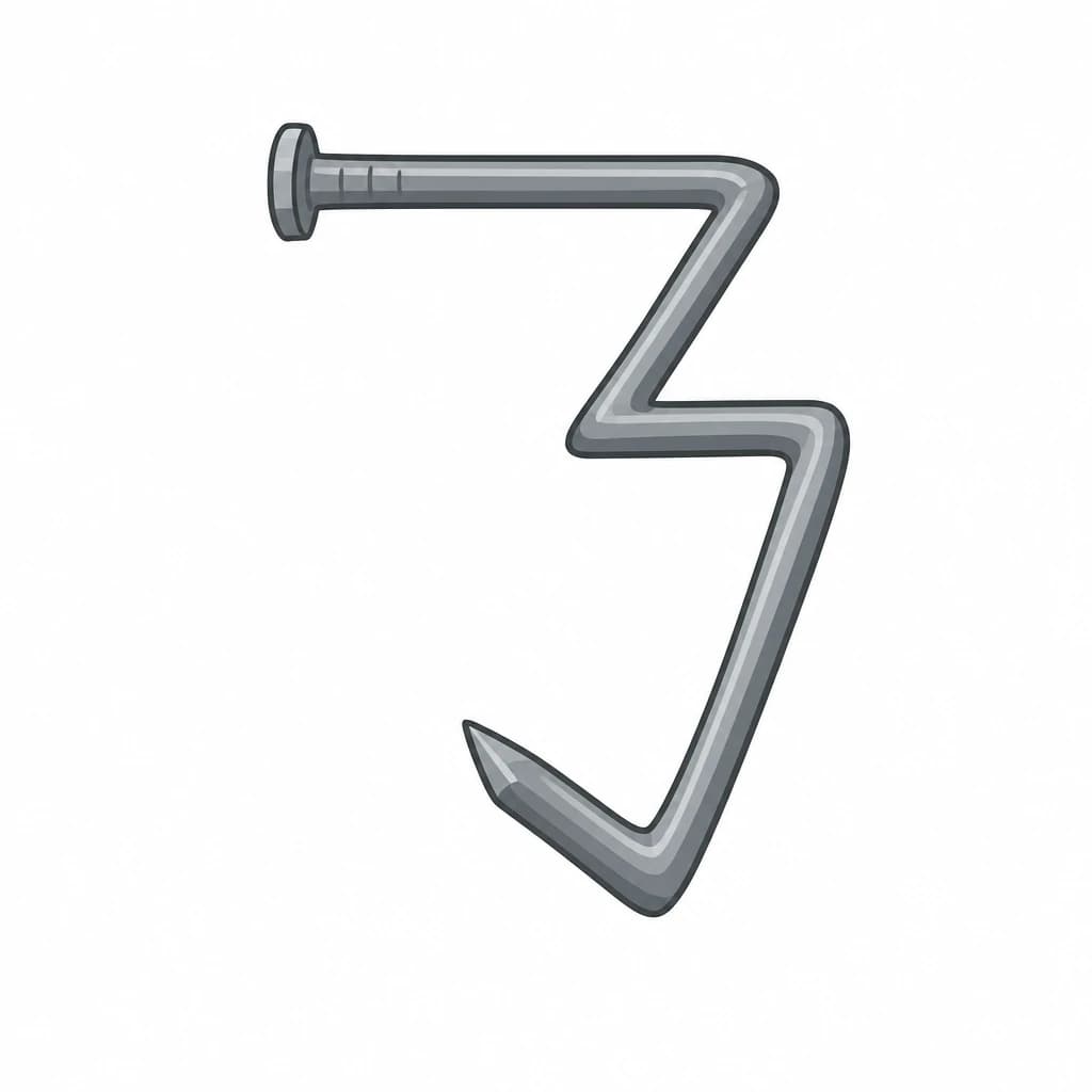 Zhuyin letter ㄋ drawn as a nail