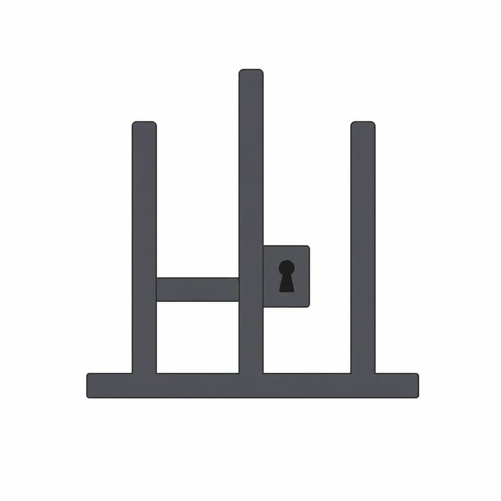 Zhuyin letter ㄓ drawn as a jail