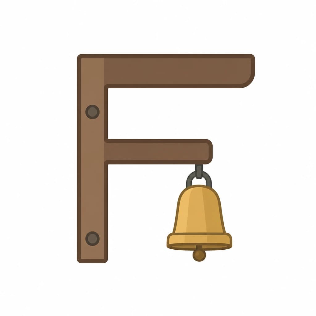 Serbian Cyrillic letter Б drawn as a bell
