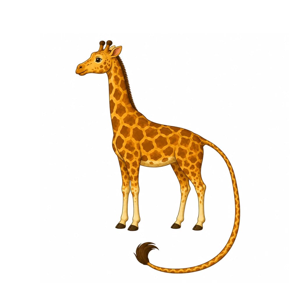 Serbian Cyrillic letter Ђ drawn as a giraffe