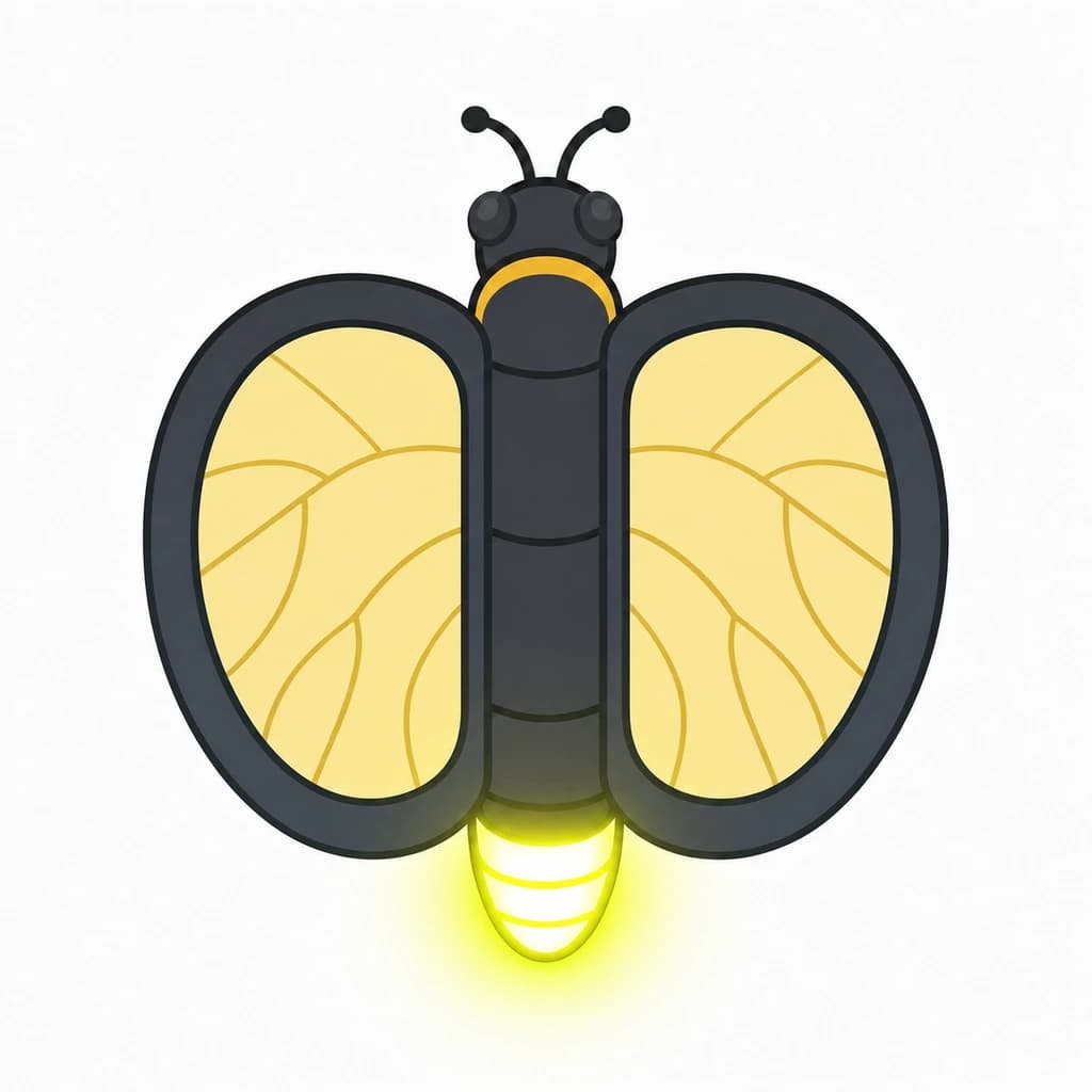 Serbian Cyrillic letter Ф drawn as a firefly