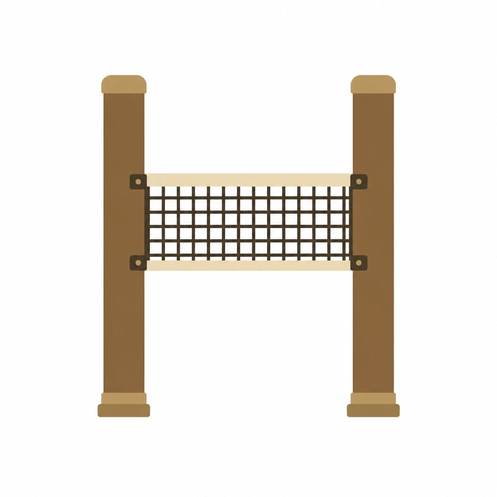 Serbian Cyrillic letter Н drawn as a net