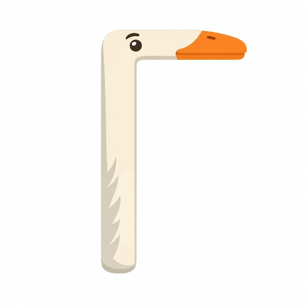 Serbian Cyrillic letter Г drawn as a goose