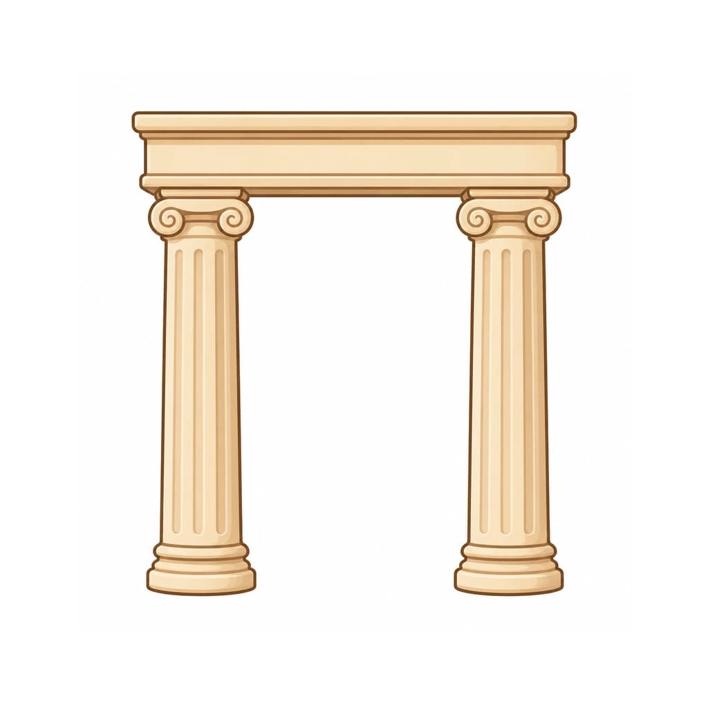 Serbian Cyrillic letter П drawn as pillars