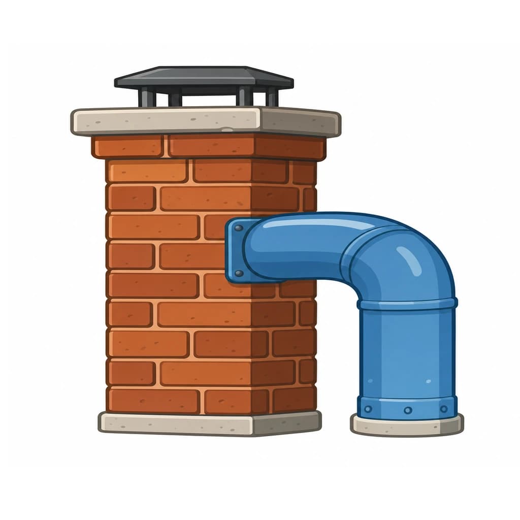 Serbian Cyrillic letter Ћ drawn as a chimney