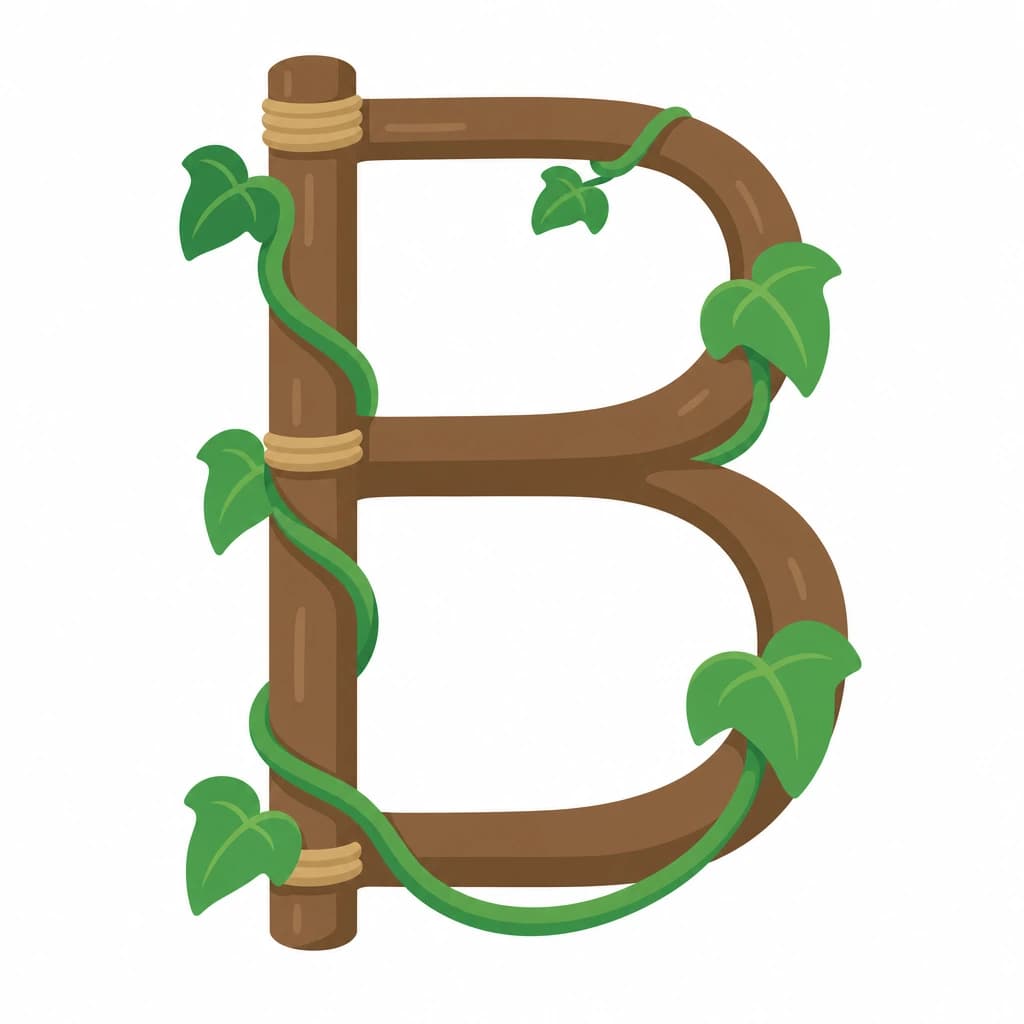 Serbian Cyrillic letter В drawn as a vine