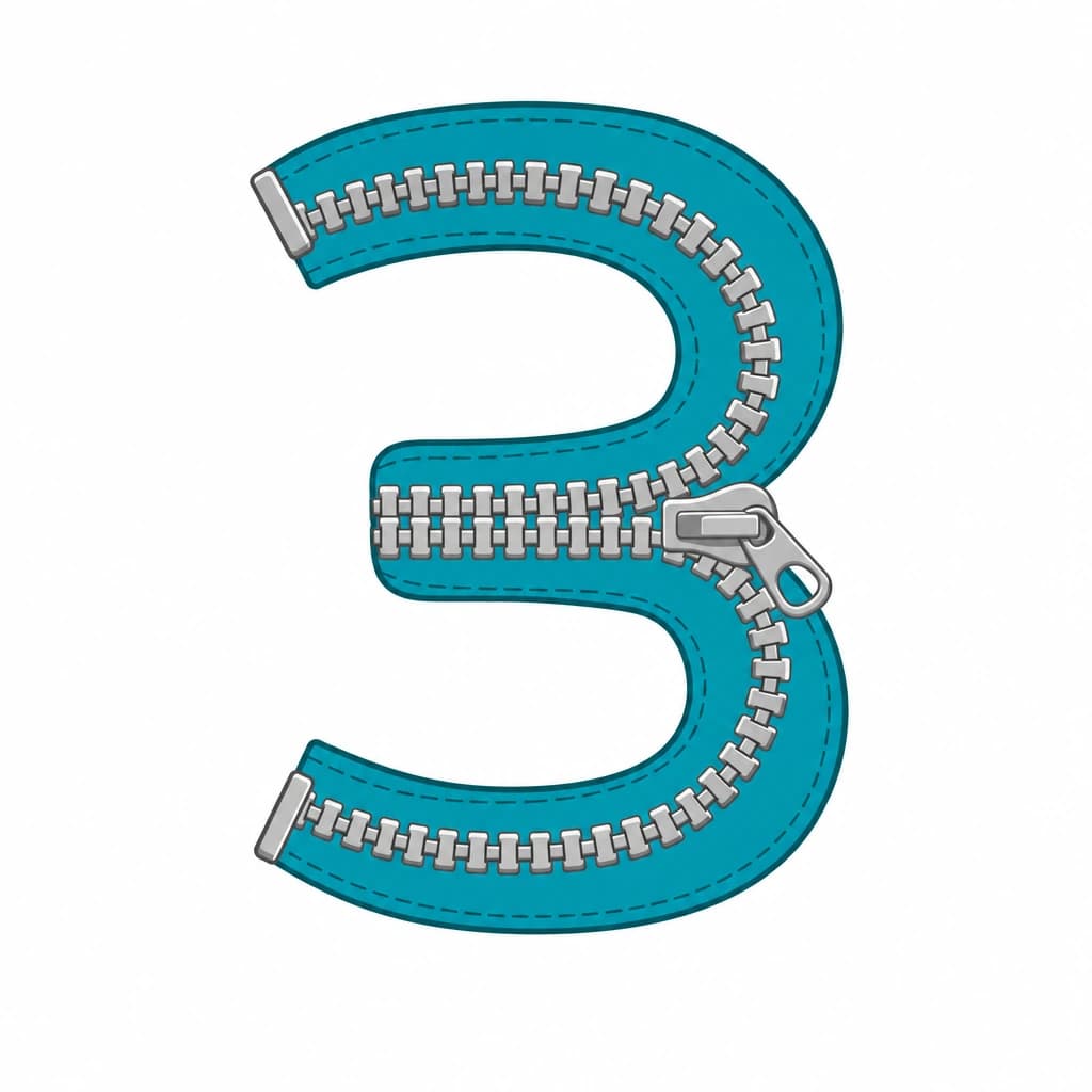 Serbian Cyrillic letter З drawn as a zipper