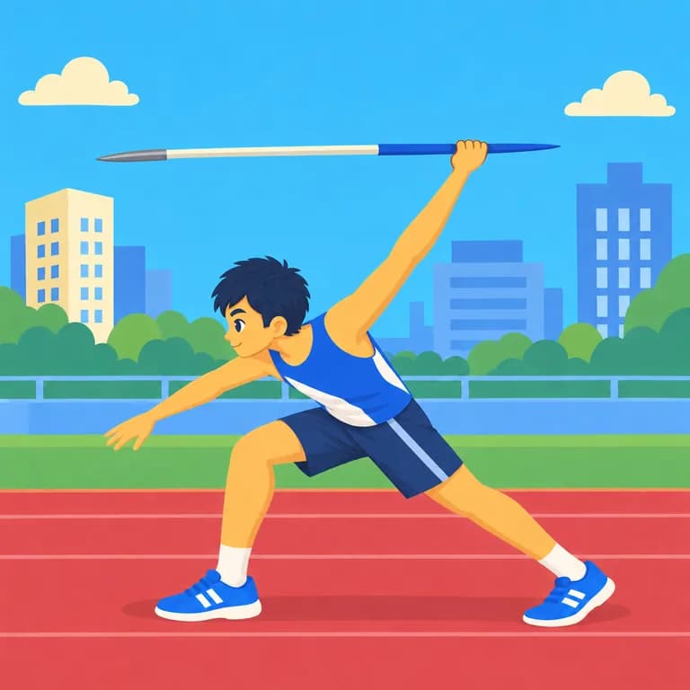 Thai Alphabet letter จ drawn as javelin toss