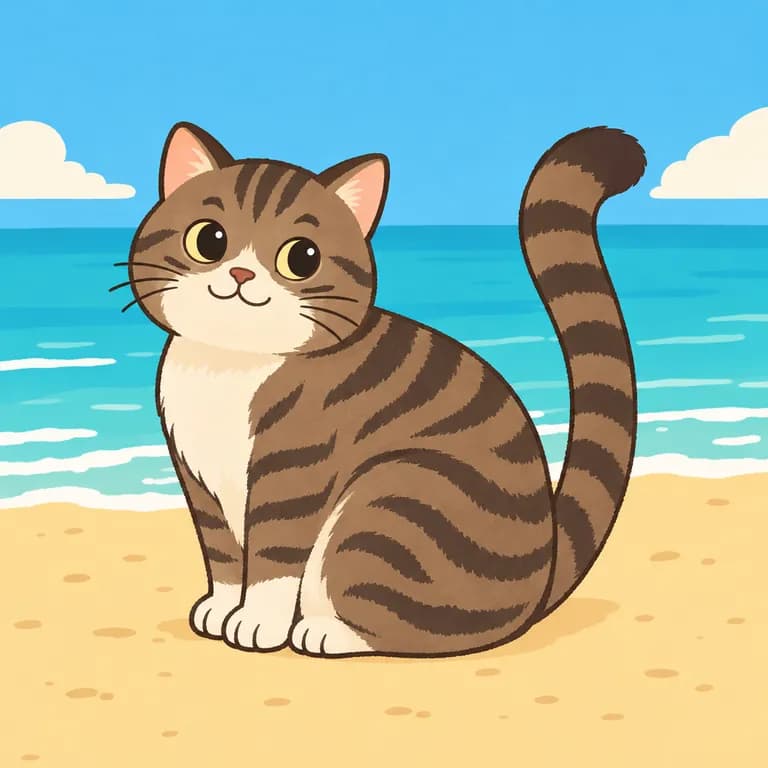 Thai Alphabet letter ช drawn as a chubby tabby