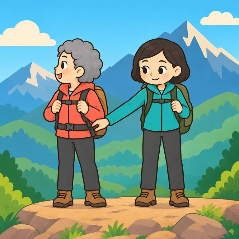 Thai Alphabet letter ห drawn as helping hikers