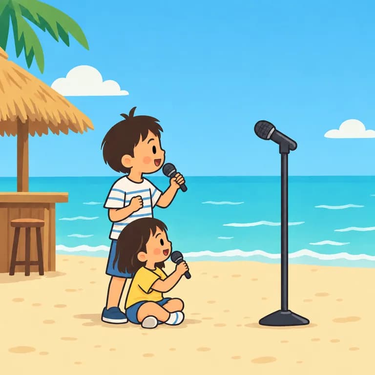Thai Alphabet letter ฆ drawn as karaoke kids
