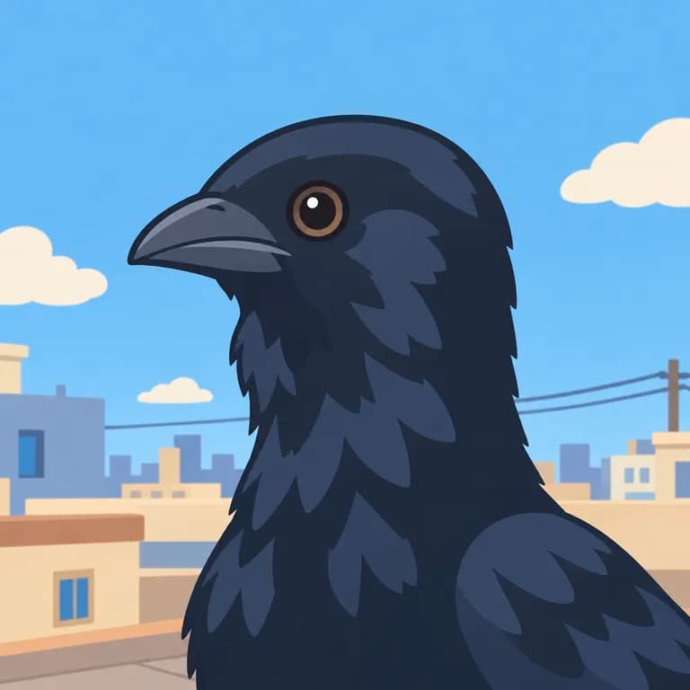 Thai Alphabet letter ก drawn as a crow