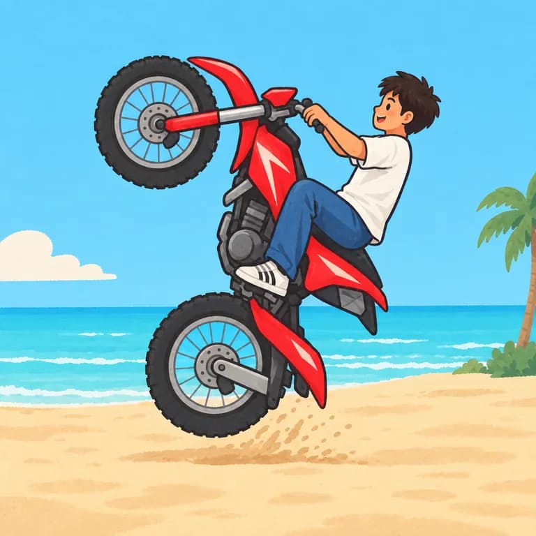 Thai Alphabet letter ม drawn as a motorcyclist