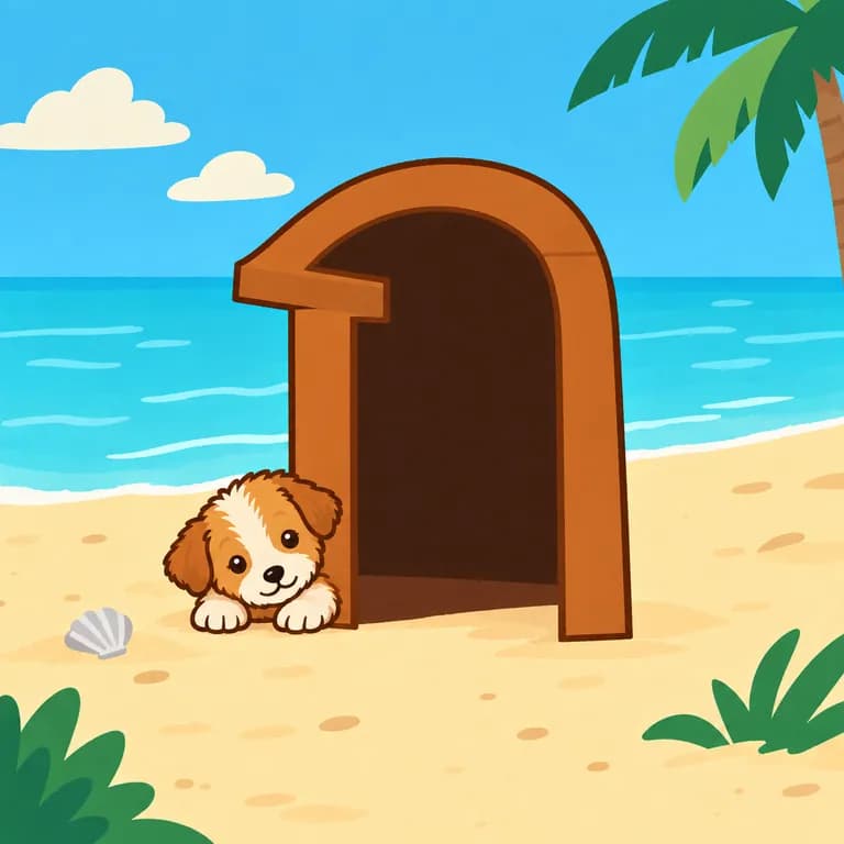 Thai Alphabet letter ภ drawn as a peeking pup