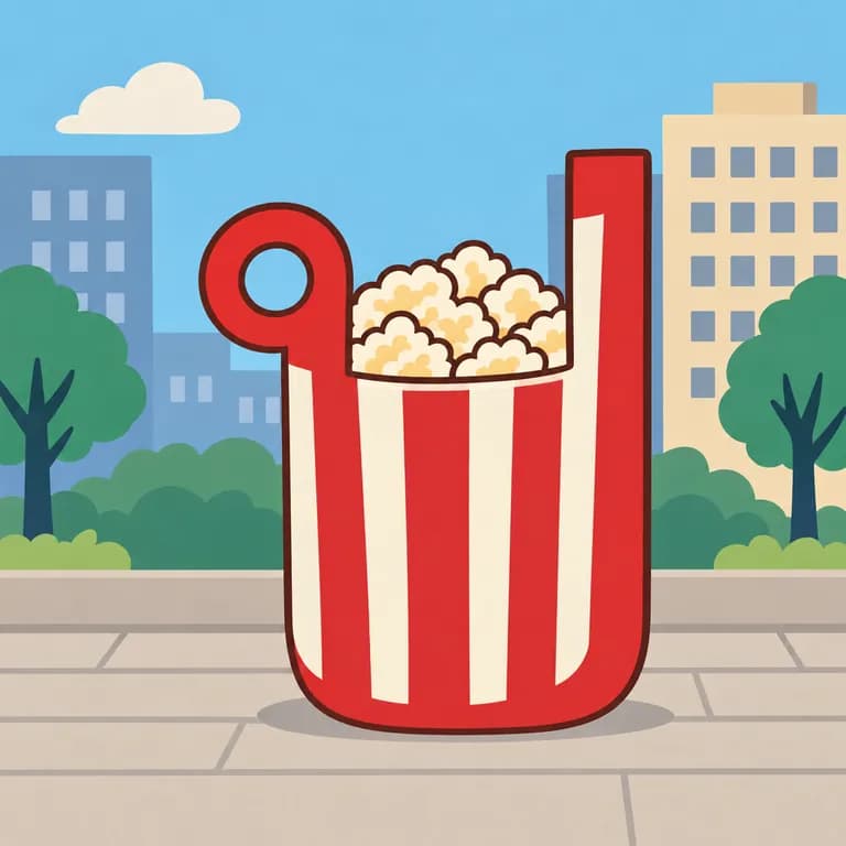 Thai Alphabet letter ป drawn as a popcorn