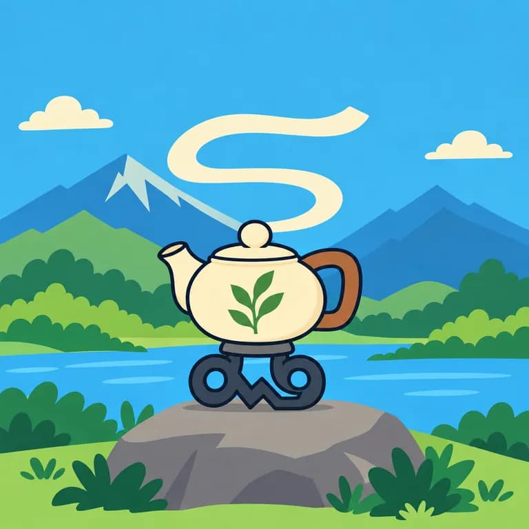 Thai Alphabet letter ฐ drawn as a teapot