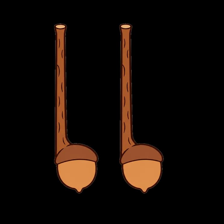 Thai Alphabet letter แ◌ drawn as an extra acorn