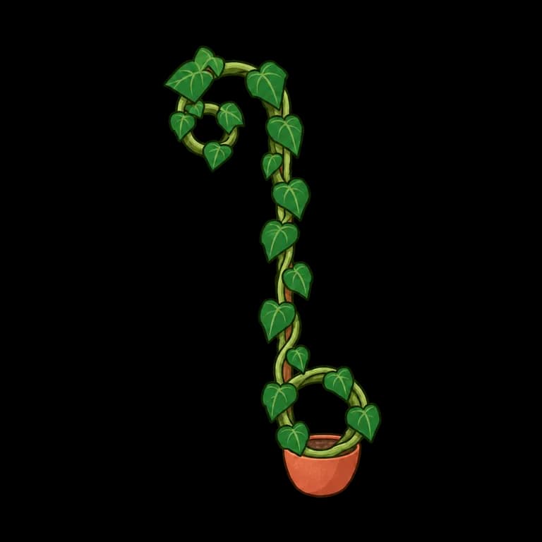 Thai Alphabet letter ใ◌ drawn as an ivy curl