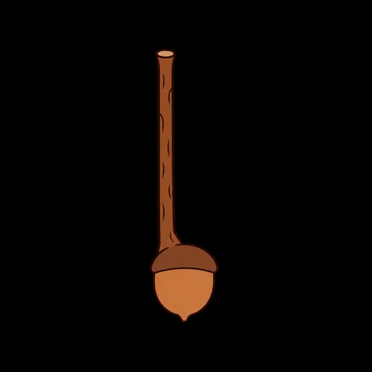 Thai Alphabet letter เ◌ drawn as an acorn