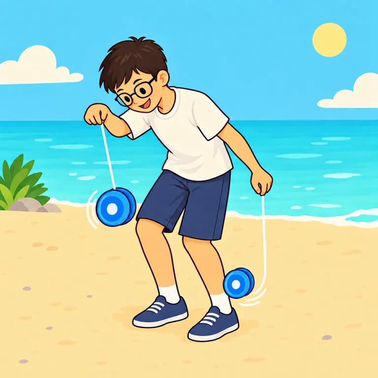 Thai Alphabet letter ญ drawn as a yo-yo nerd