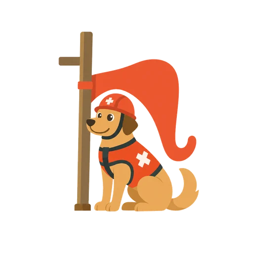 Mnemonic for れ: REscue dog